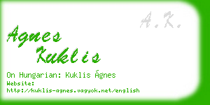 agnes kuklis business card